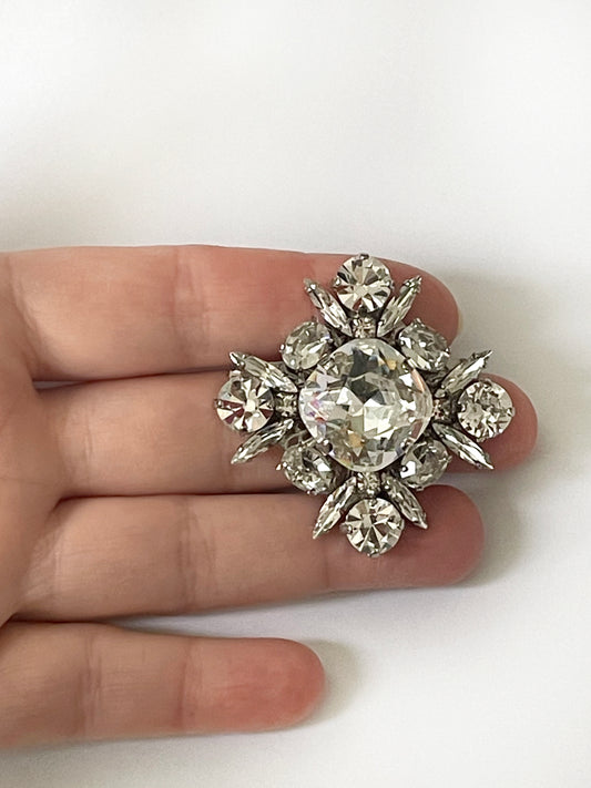 Swarovski Crystal Moon brooch - Heiter Jewellery