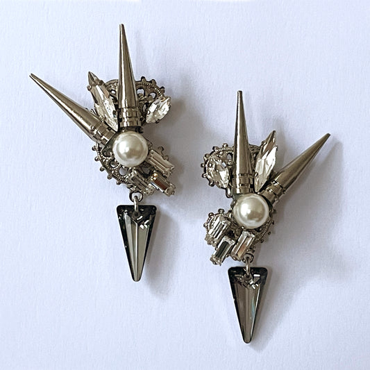 Silver Night Spike Earrings - Heiter Jewellery