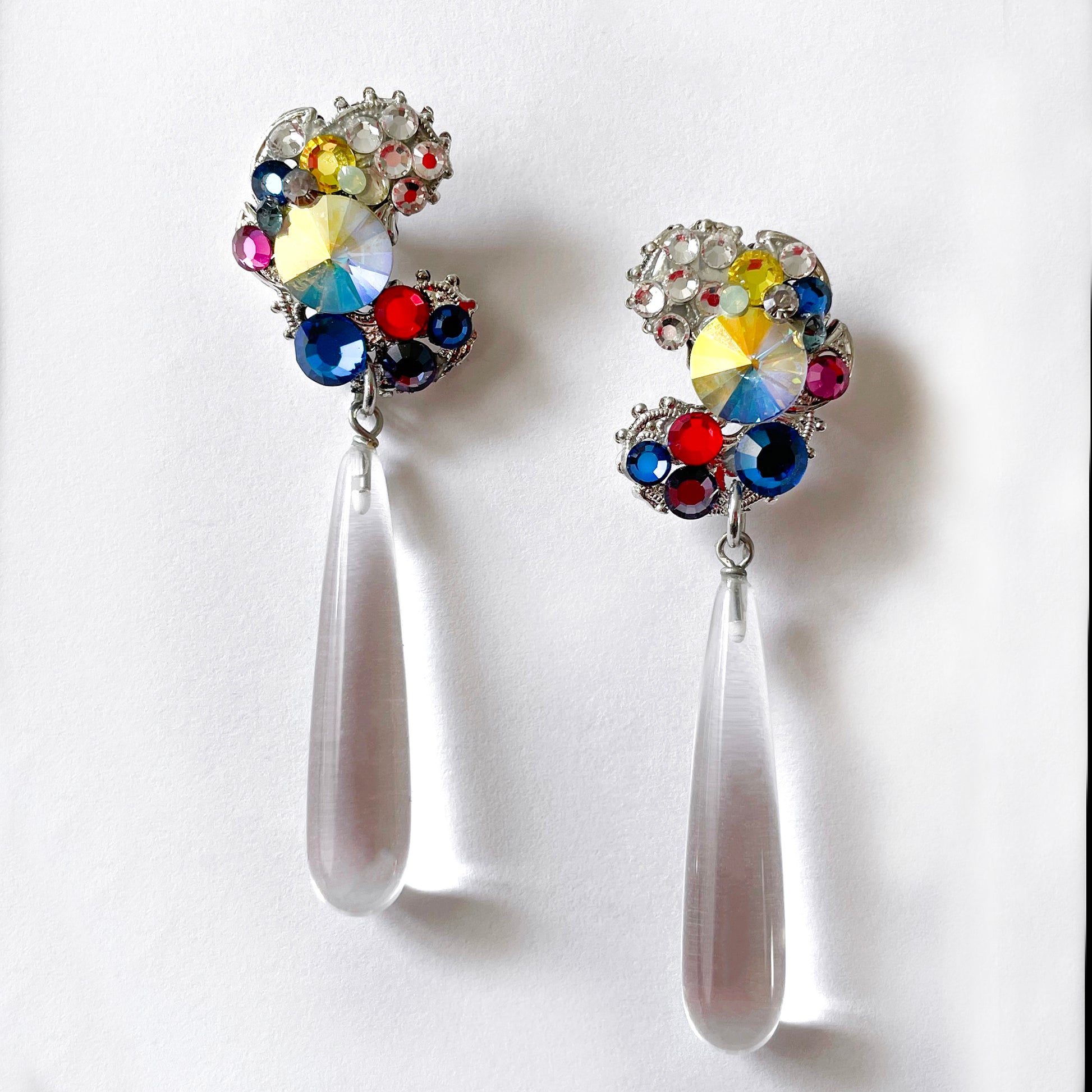Rock Quartz Long Drop Earrings - Heiter Jewellery