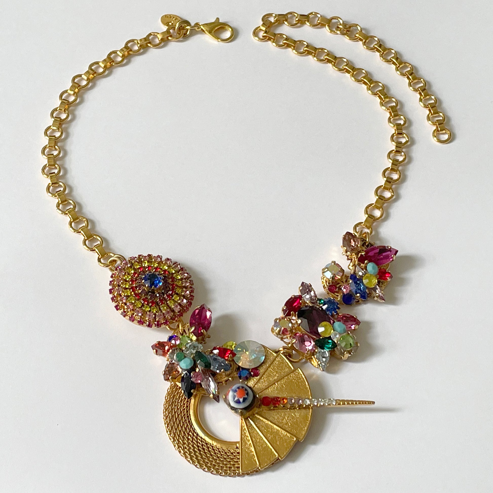 Sol Swarovski crystal & Millefiori bead Necklace - Heiter Jewellery
