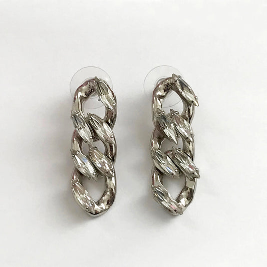 Crystal Chain Earrings - Heiter Jewellery