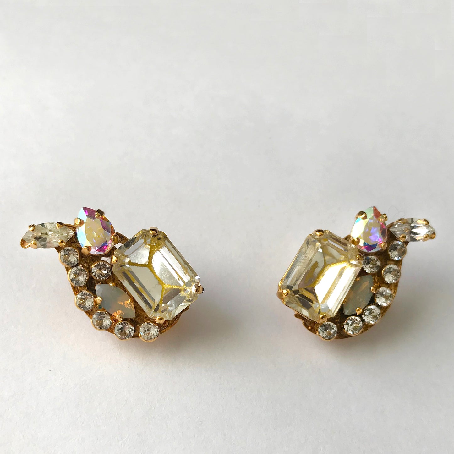 Gold Yellow Crystal Earrings - Heiter Jewellery