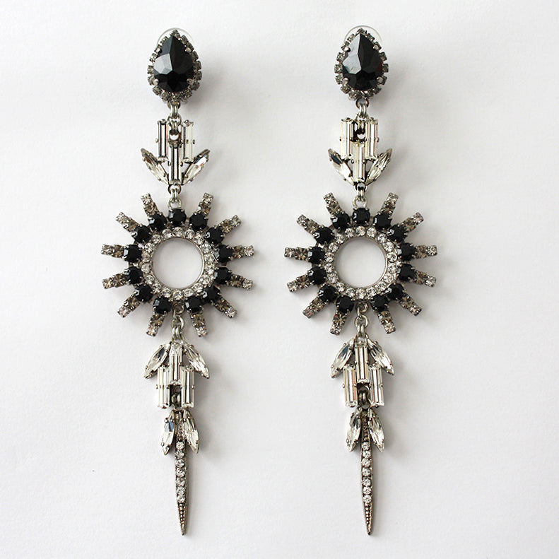 Chrysler Black Earrings - Heiter Jewellery
