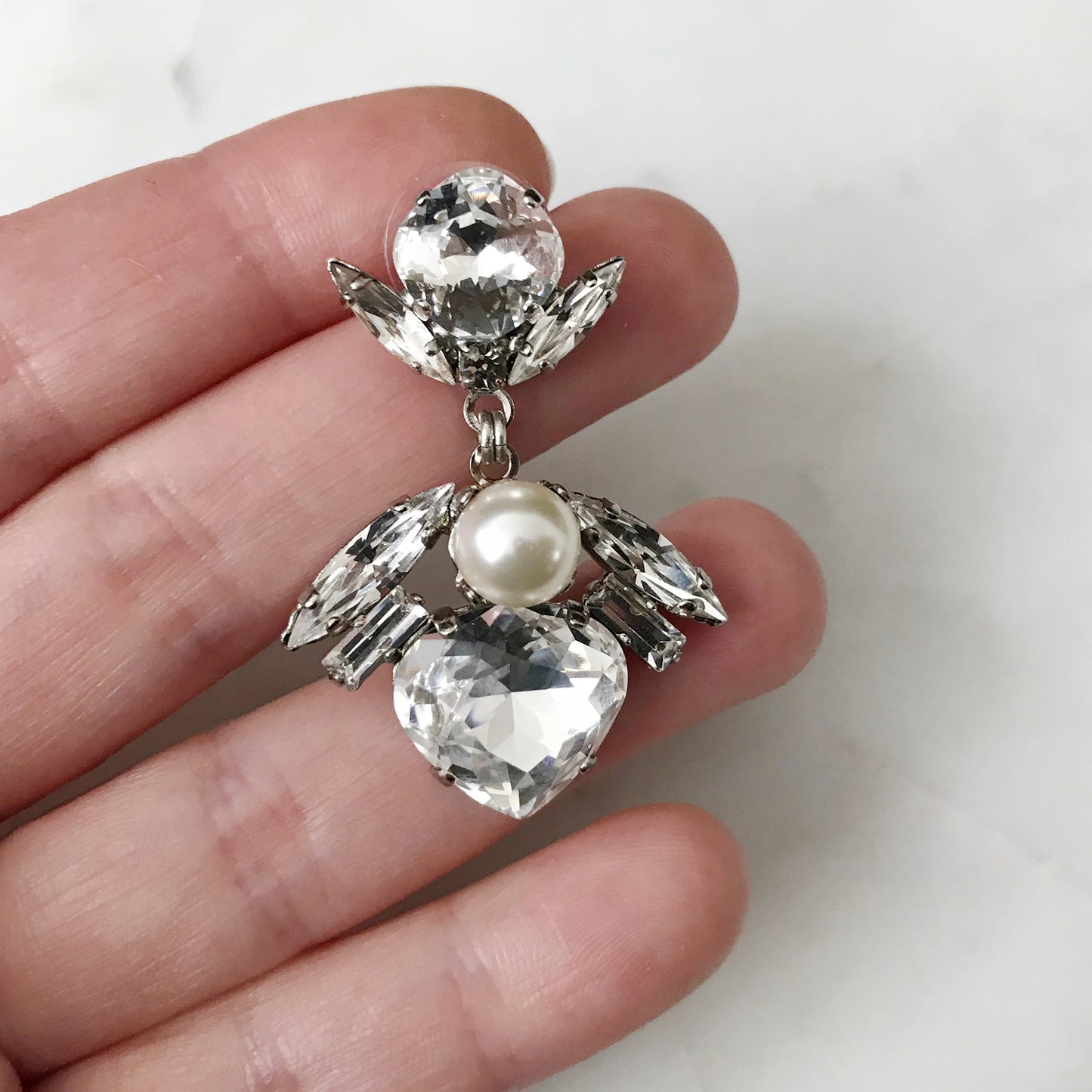 Crystal and Pearl Paloma Earrings - Heiter Jewellery