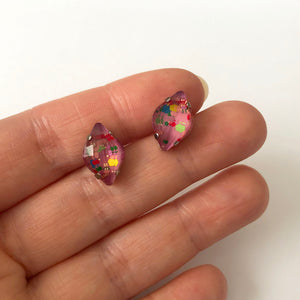 Pastel pink Polka dot stud earrings - Heiter Jewellery
