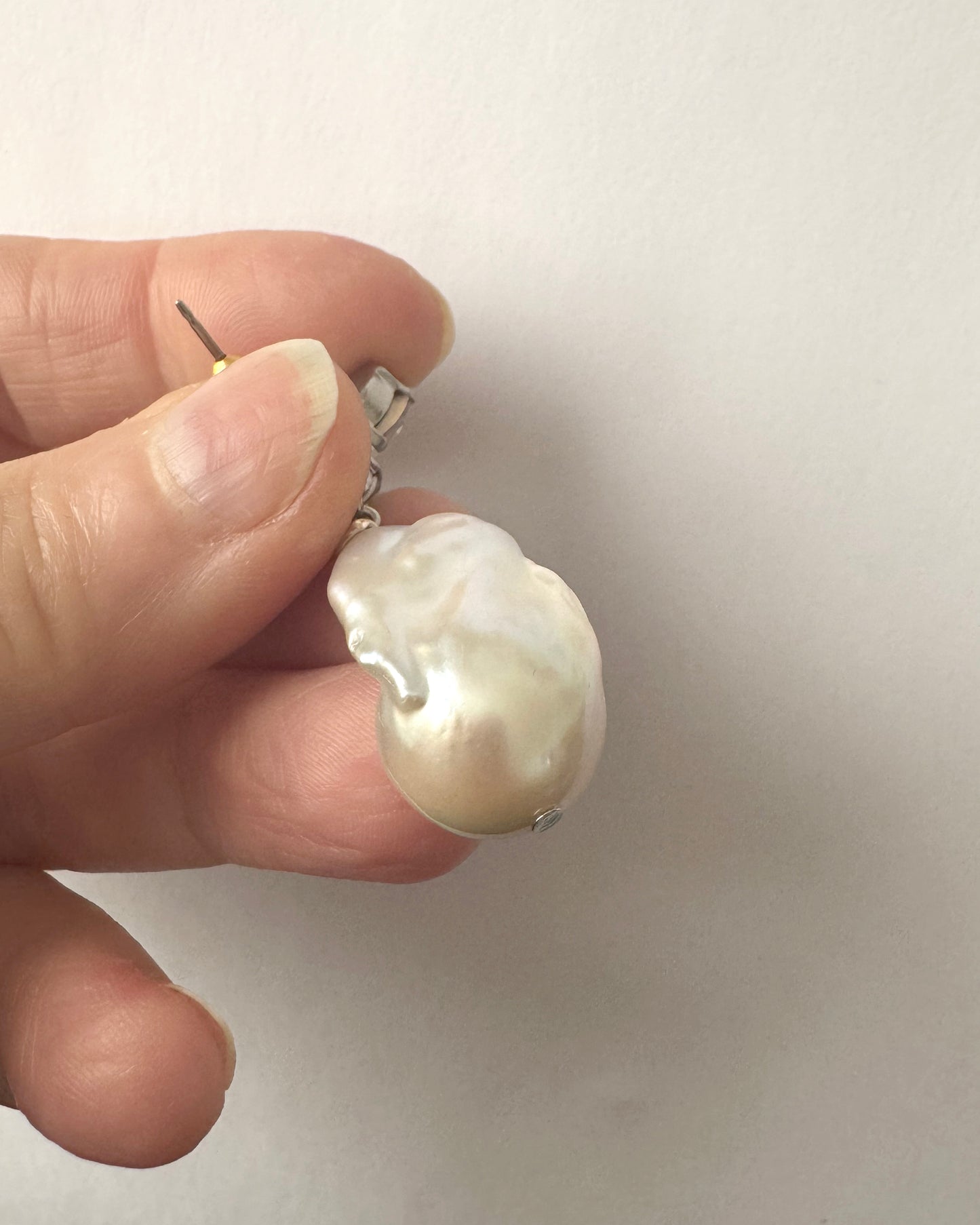 Aquamarine Crystal & Baroque Pearl drop earrings - Heiter Jewellery