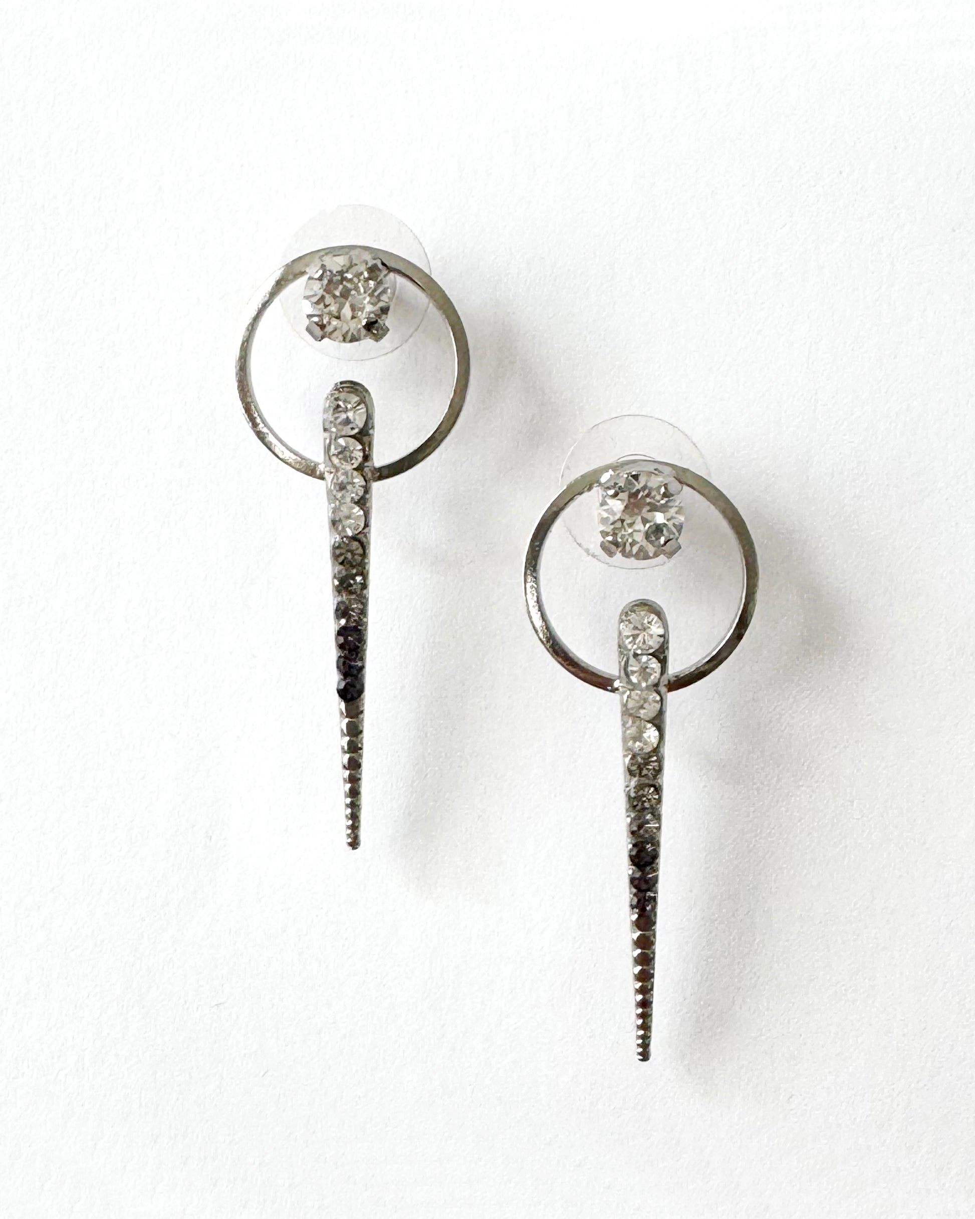 Circle and Spike Crystal Earrings - Heiter Jewellery