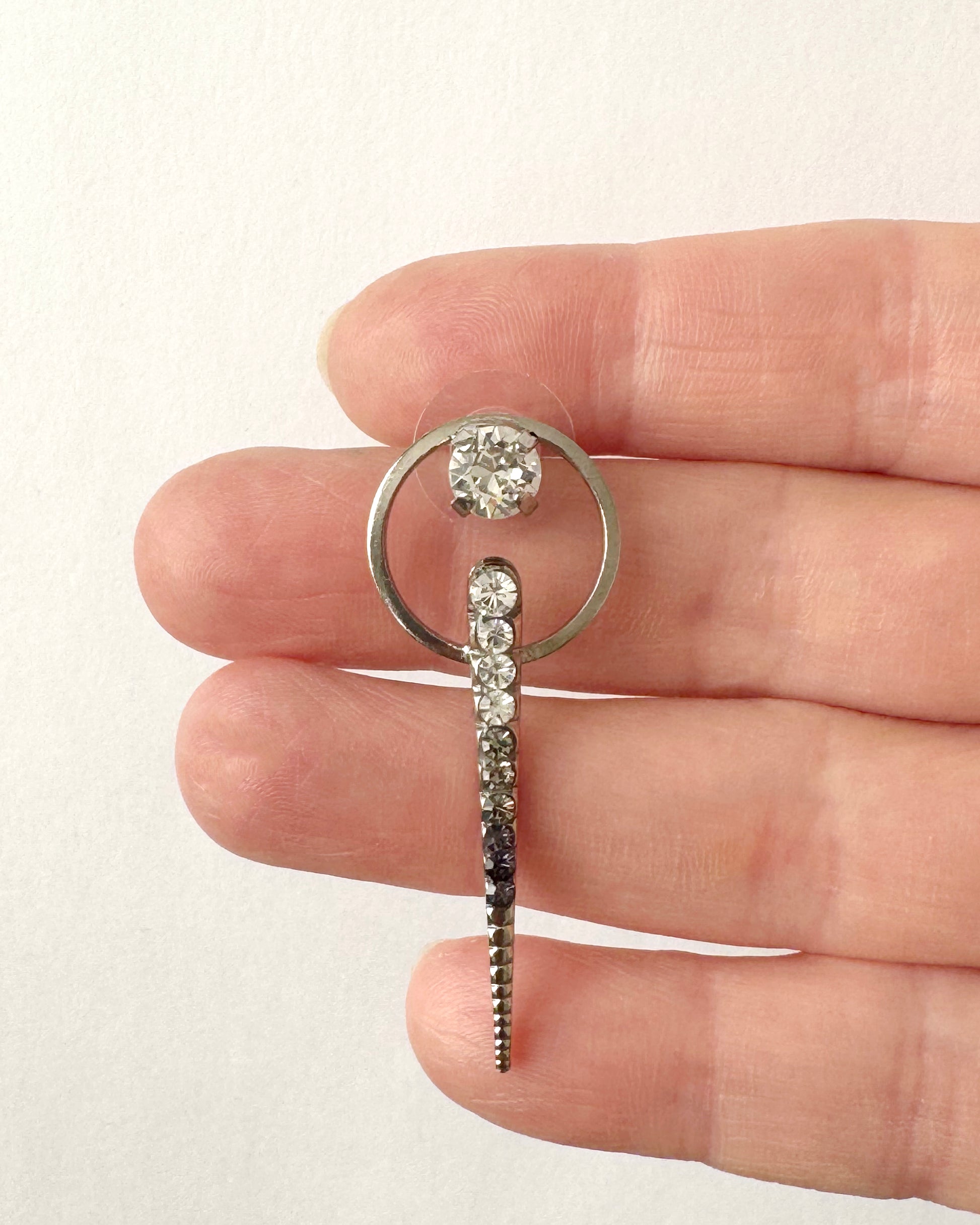 Circle and Spike Crystal Earrings - Heiter Jewellery