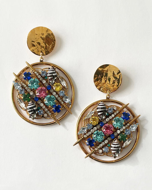 Dalia Gold Disc Hoop  Earrings