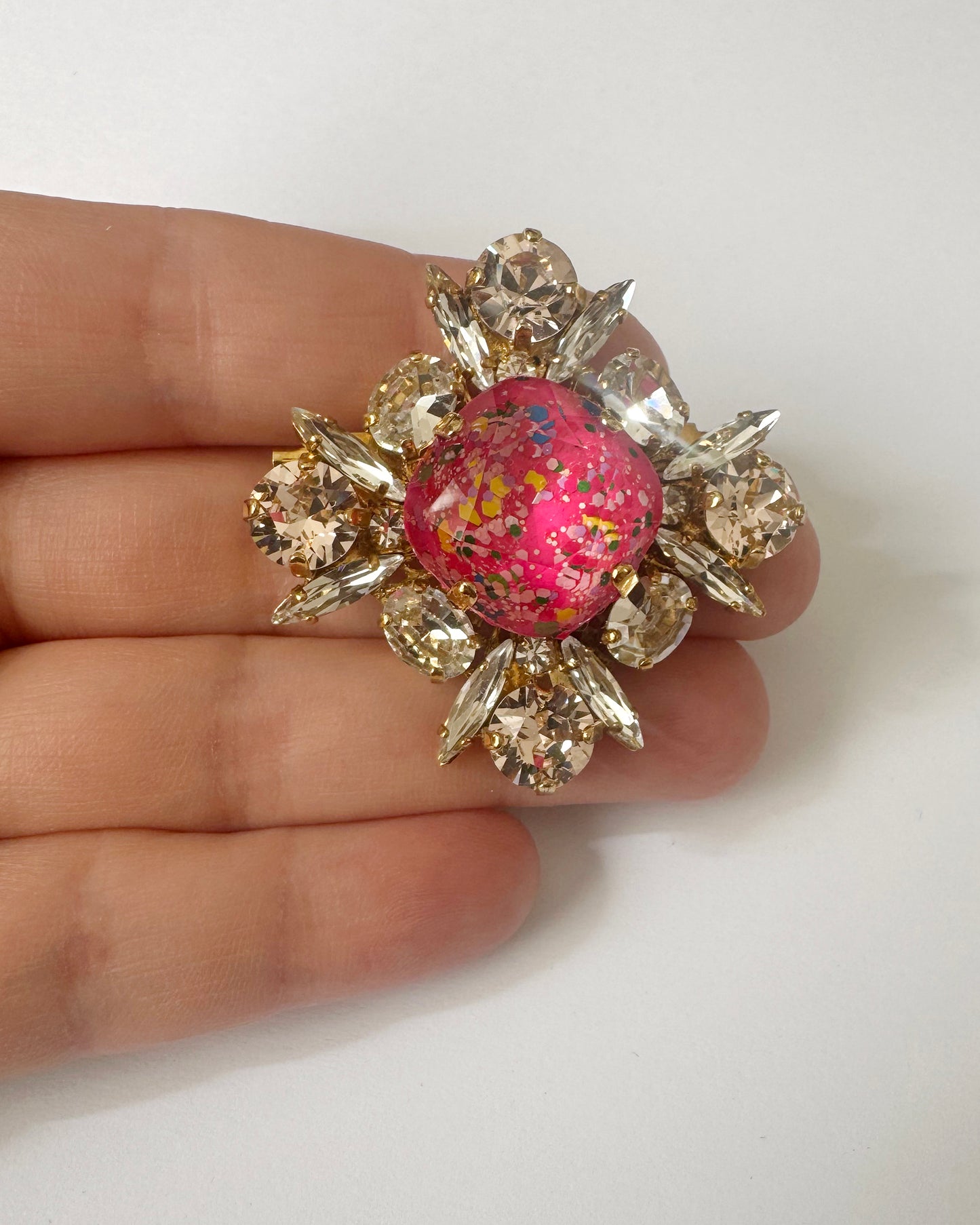 Neon Pink Handpainted Brooch - Heiter Jewellery