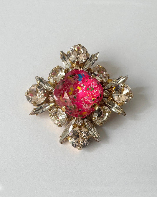 Neon Pink Handpainted Brooch - Heiter Jewellery