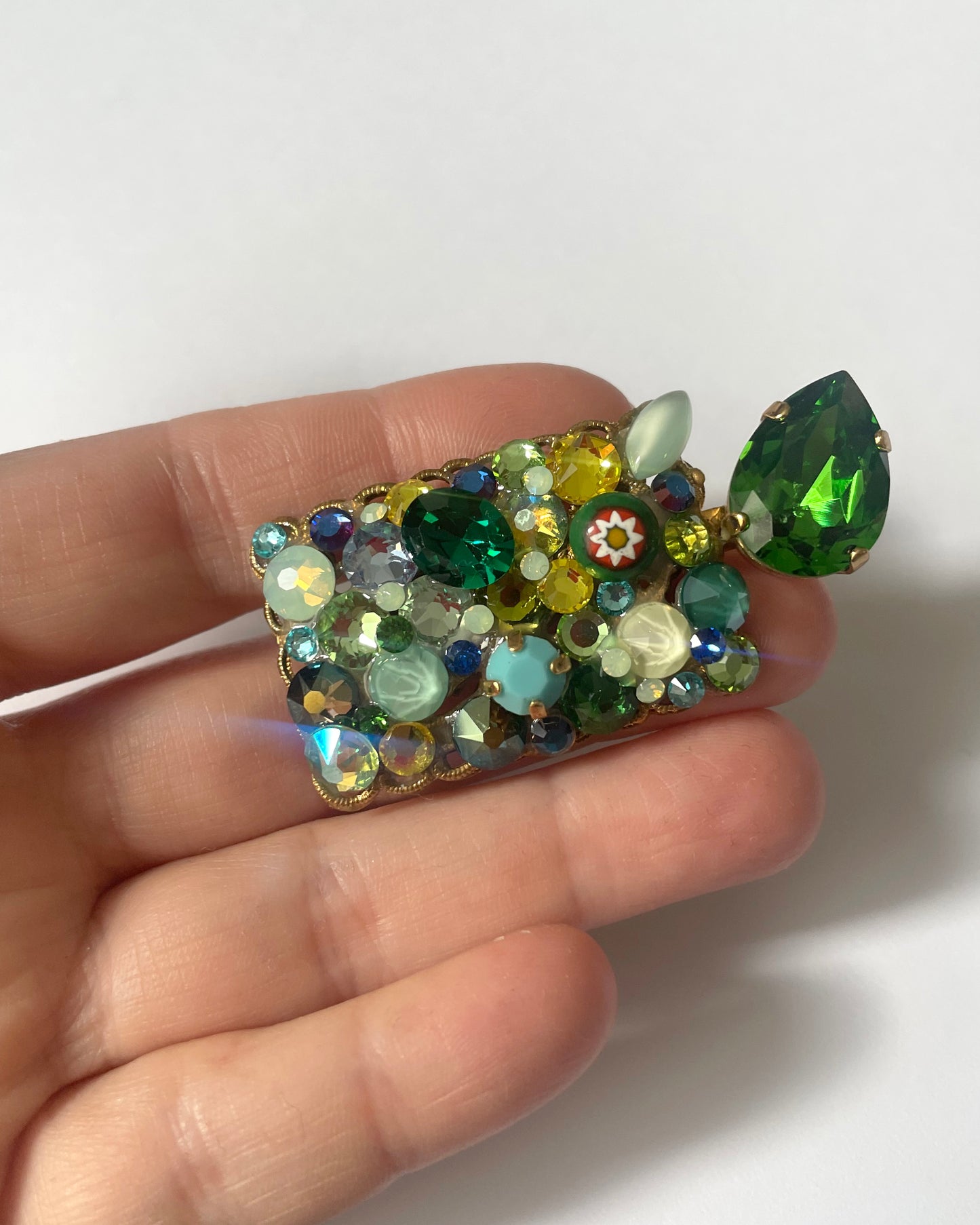 Olivine Crystal Brooch