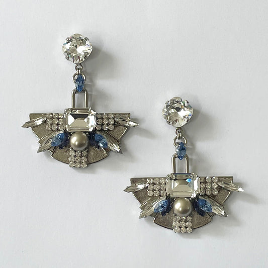 Venice Fan Crystal Earrings