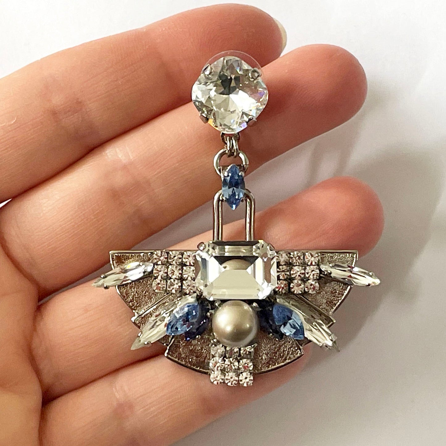 Venice Fan Crystal Earrings