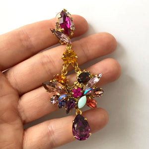 Amethyst Drop Cluster Earrings - Heiter Jewellery