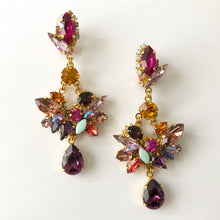 Cargar imagen en el visor de la galería, Amethyst Drop Cluster Earrings - Heiter Jewellery
