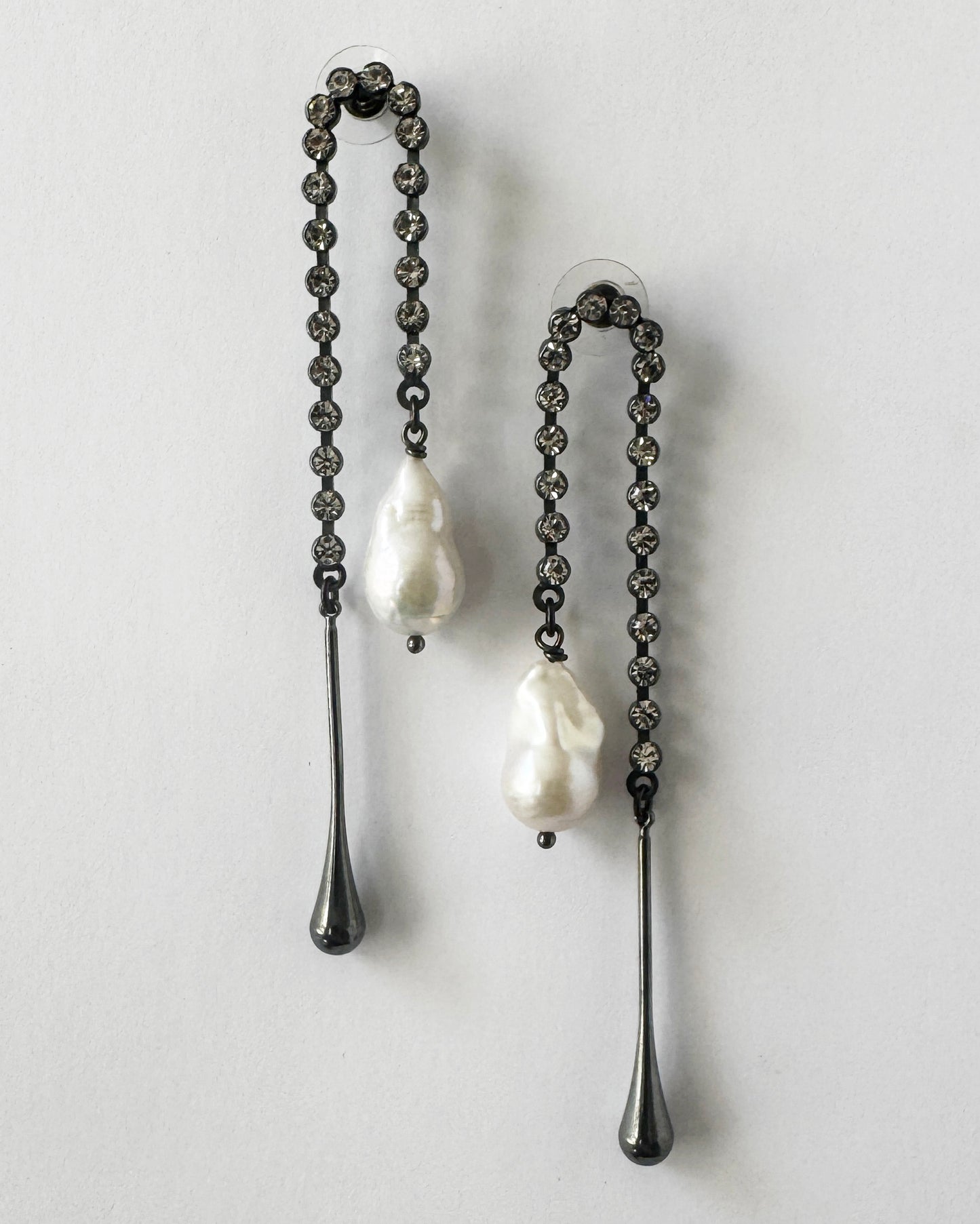 Juno Baroque Pearl and Metal Drop Earring - Heiter Jewellery
