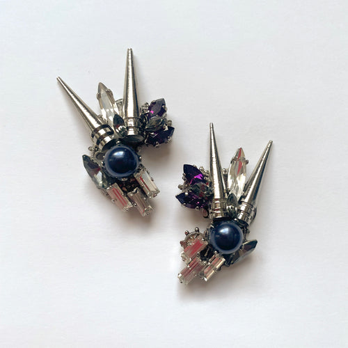 Night Blue Pearl Earrings - Heiter Jewellery