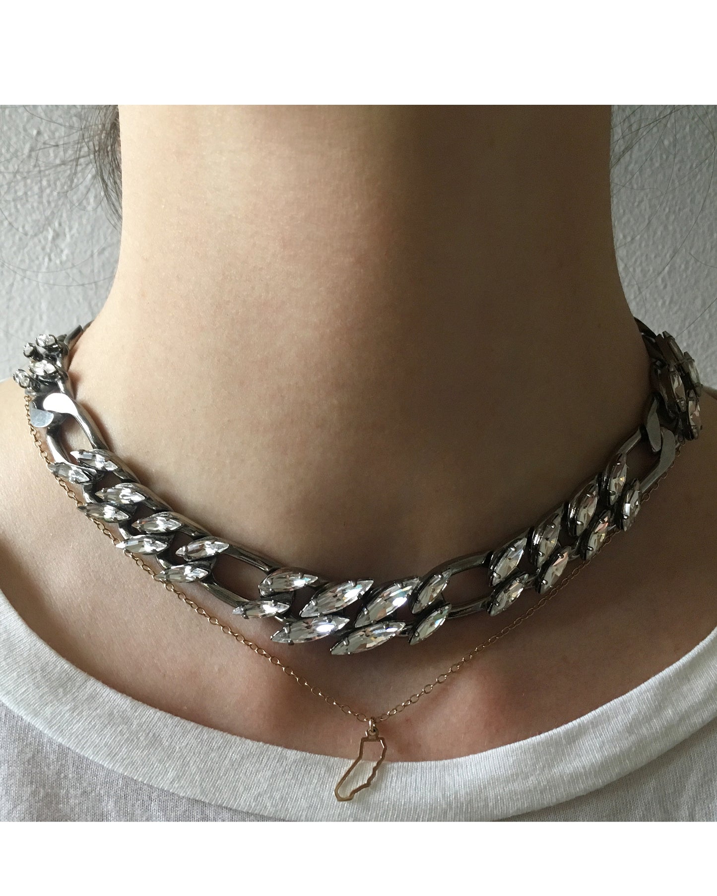 Gia Crystal Chain Necklace - Heiter Jewellery