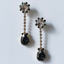 Load image into Gallery viewer, Black Patina Crystal Drop Earrings - Heiter Jewellery
