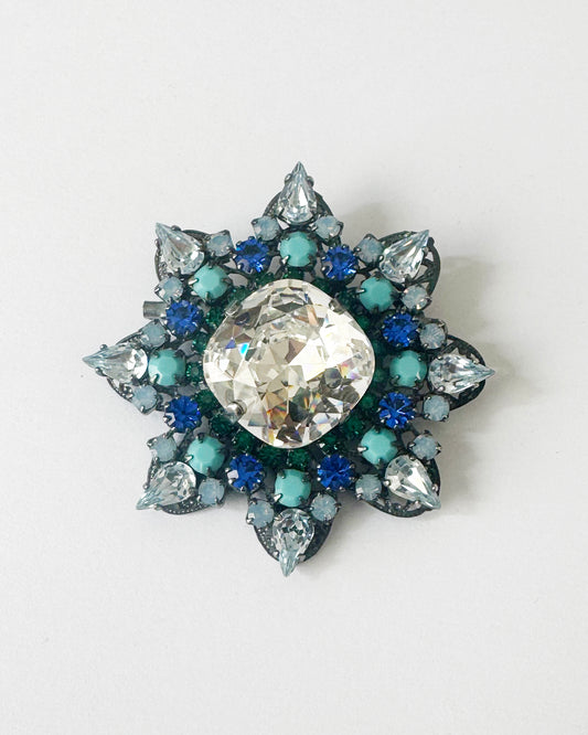 Blue Star Crystal Brooch - Heiter Jewellery