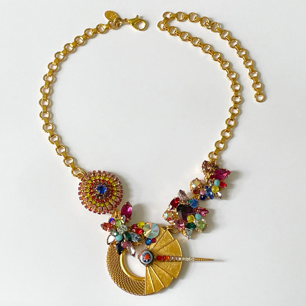 Sol Swarovski crystal & Millefiori bead Necklace