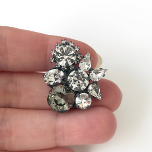 Black diamond Crystal cluster Earrings - Heiter Jewellery