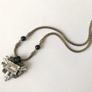Jet Crystal Pendant Necklace - Heiter Jewellery