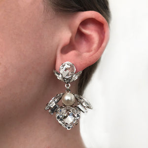 Crystal and Pearl Paloma Earrings - Heiter Jewellery