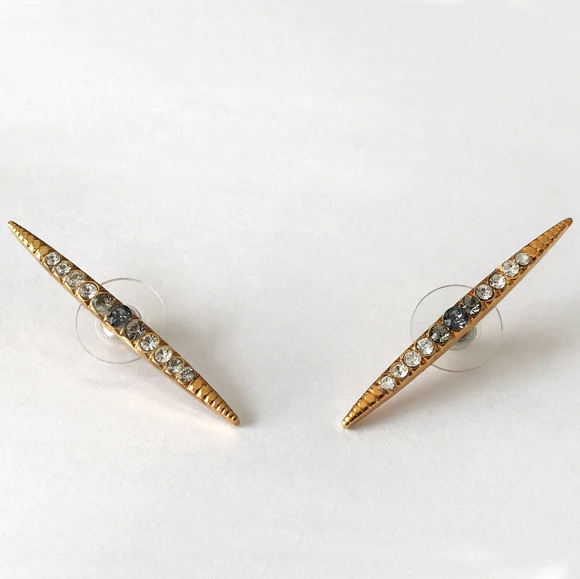 Gold Crystal Stud Earrings - Heiter Jewellery