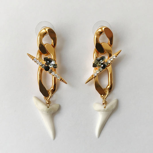 Shark tooth Gold Earrings - Heiter Jewellery