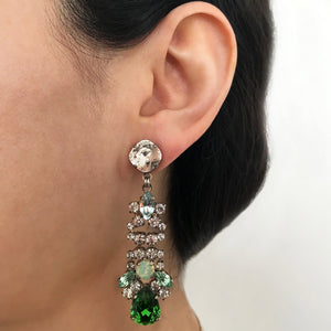 Green Drop Crystal Earrings - Heiter Jewellery