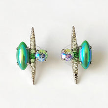 Load image into Gallery viewer, Green Silver Stud Earrings - Heiter Jewellery
