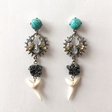 将图片加载到图库查看器，Flores Turquoise and Shark tooth Earrings - Heiter Jewellery
