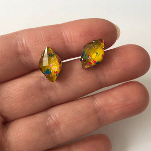 Yellow Polka Dot stud earrings - Heiter Jewellery
