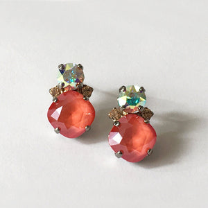 Light Coral Swarovski Crystal studs - Heiter Jewellery