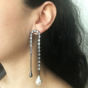 Juno Baroque Pearl and Metal Drop Earring - Heiter Jewellery