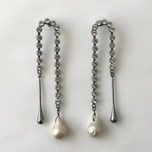 Juno Baroque Pearl and Metal Drop Earring - Heiter Jewellery
