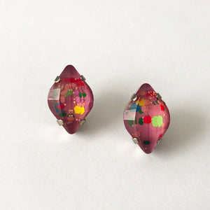 Pastel pink Polka dot stud earrings - Heiter Jewellery