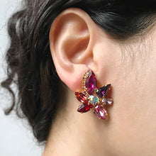 Load image into Gallery viewer, Red Orchid Earrings - Heiter Jewellery
