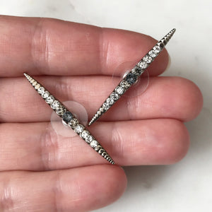 Silver Crystal Stud Earrings - Heiter Jewellery