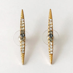 Gold Crystal Stud Earrings - Heiter Jewellery