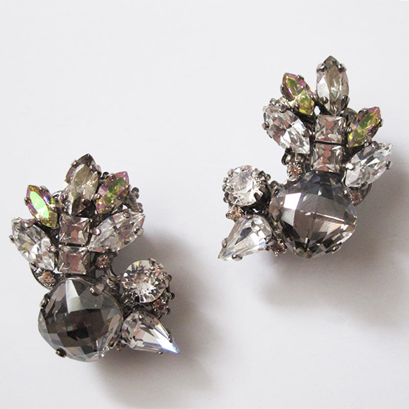 Black Diamond Crystal Earrings - Heiter Jewellery