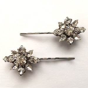 Crystal Flower Bobby Pin Set - Heiter Jewellery