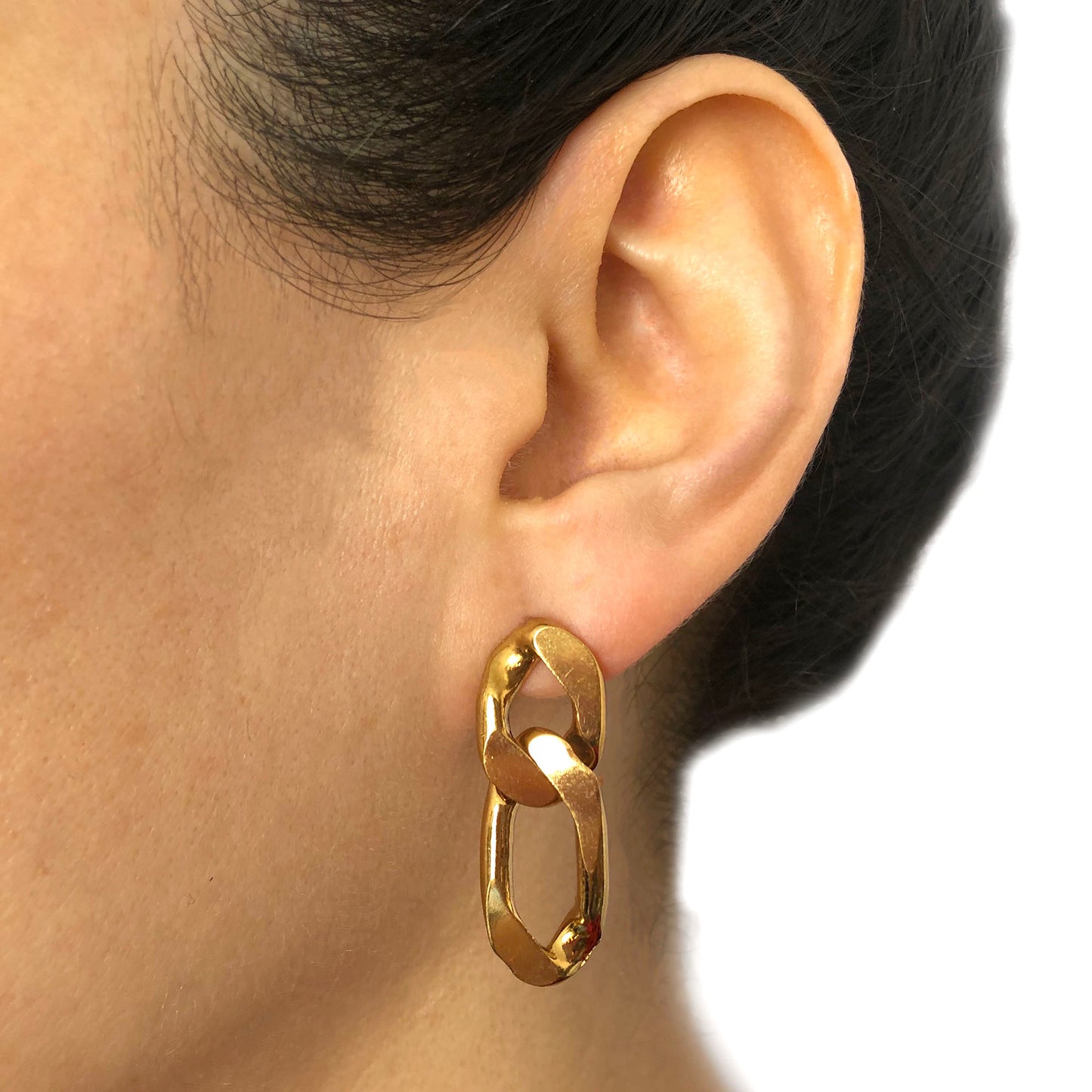 Gold vermeil Chain Earrings - Heiter Jewellery